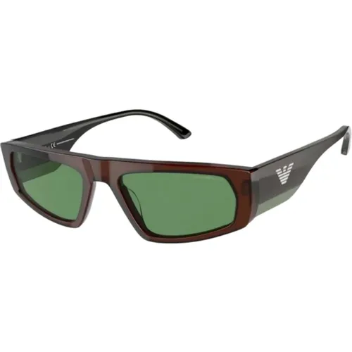 Braune Unisex Sonnenbrille aus Azetat - Emporio Armani - Modalova