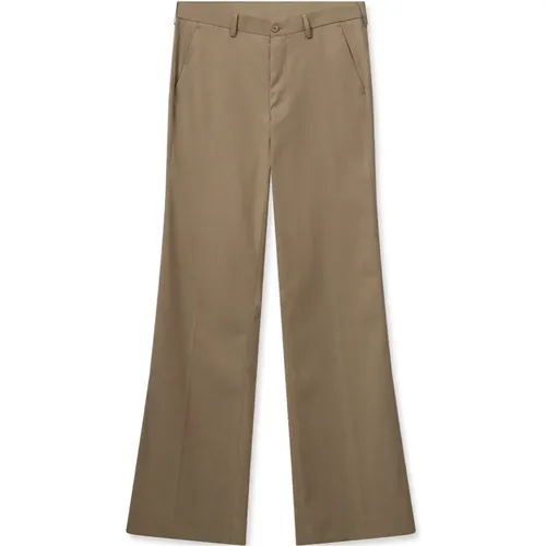 Flare Hose mit Niedriger Taille und Gepresster Vorderseite , Damen, Größe: XS - MOS MOSH - Modalova