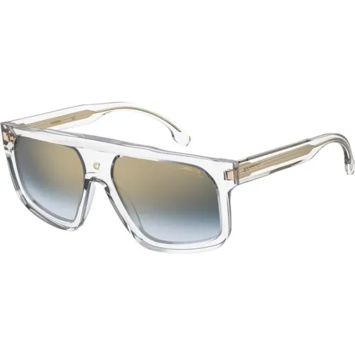 Crystal Blue Shaded Gold Mirror Sunglasses , unisex, Sizes: 59 MM - Carrera - Modalova