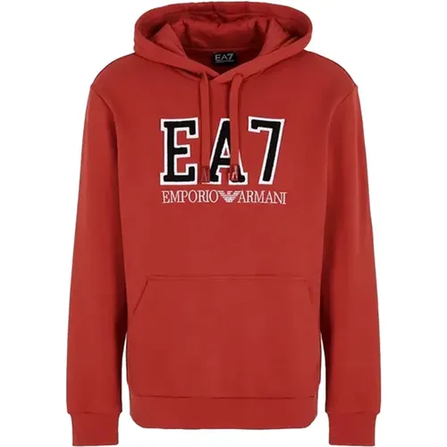 College-inspired Hooded Sweater , male, Sizes: S - Emporio Armani EA7 - Modalova