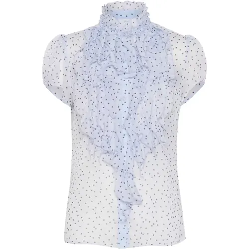 Crinkle SS Shirt NightSky Harts , Damen, Größe: L - Saint Tropez - Modalova