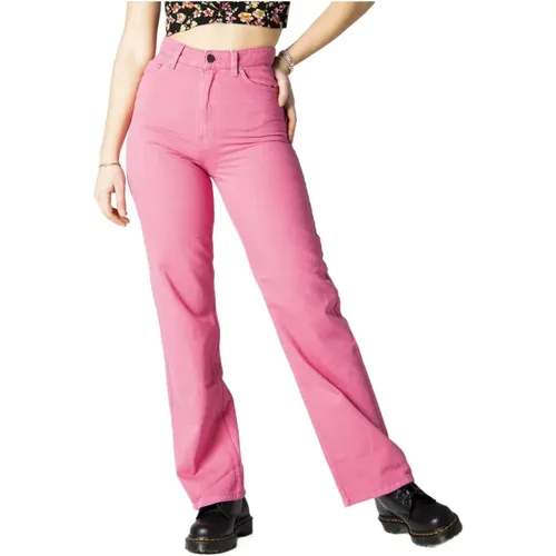 Rosa Gerades Jeans mit Reißverschluss , Damen, Größe: W26 L32 - Only - Modalova