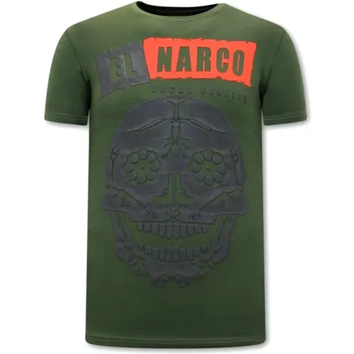 El Narco T-Shirt mit Druck , Herren, Größe: XL - Local Fanatic - Modalova