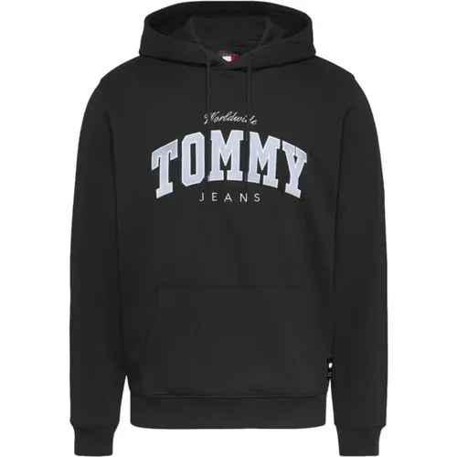 Klassischer Schwarzer Varsity-Sweatshirt , Herren, Größe: 2XL - Tommy Hilfiger - Modalova