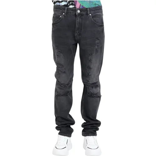 Schwarze Slim Fit Zerrissene Jeans , Herren, Größe: W32 - Just Cavalli - Modalova