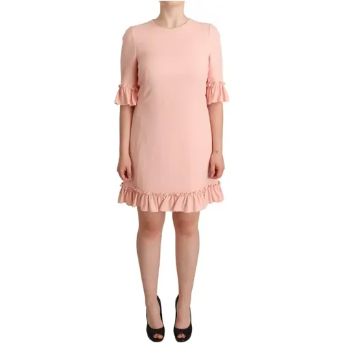 Ruffled Sleeves Sheath Dress , female, Sizes: M - Dolce & Gabbana - Modalova