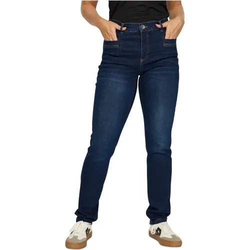 Dunkle Denim Jeans mit klassischer Waschung , Damen, Größe: 2XL - 2-Biz - Modalova