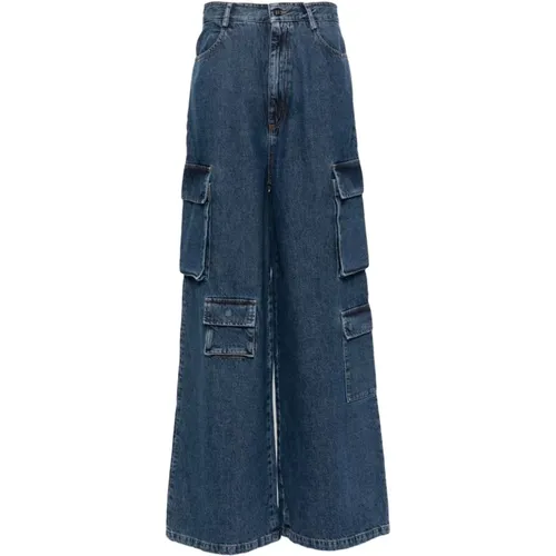 Denim Cargo Jeans , female, Sizes: W25, W28 - Amish - Modalova