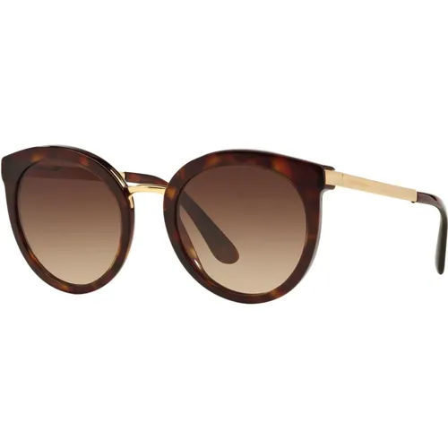 Dark Havana Sunglasses , female, Sizes: 52 MM - Dolce & Gabbana - Modalova