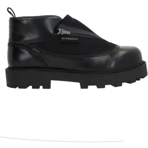 Leather Nylon Zipper Boots , male, Sizes: 10 UK, 7 UK - Givenchy - Modalova