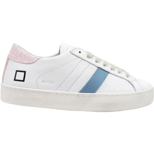 Hill Low Calf Sneakers - White Pink , male, Sizes: 4 UK, 2 UK - D.a.t.e. - Modalova