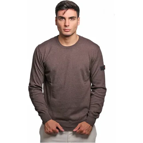 Brauner Baumwollwollpullover Exmoor Modell , Herren, Größe: 2XL - Peuterey - Modalova