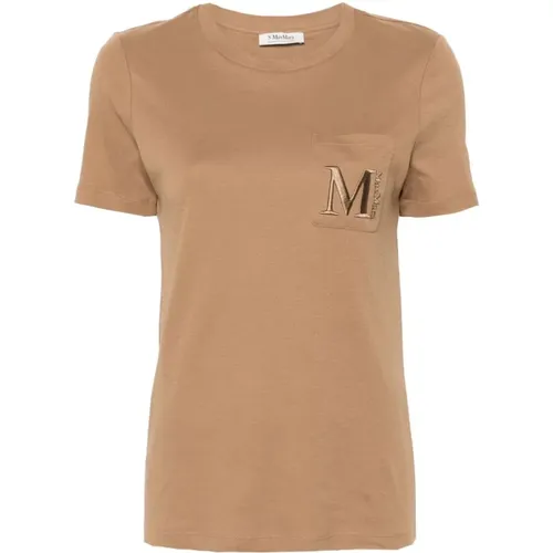 Besticktes Logo T-Shirt , Damen, Größe: XS - Max Mara - Modalova