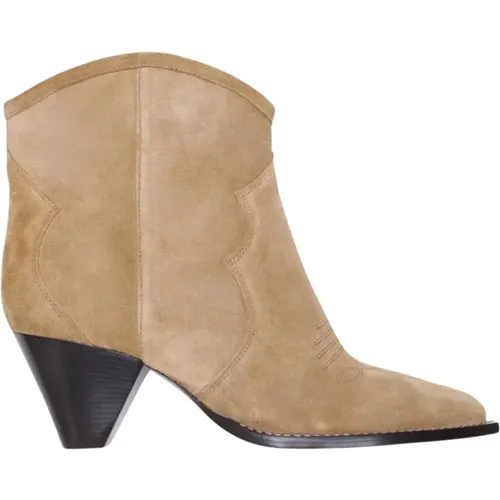 Taupe Wildleder Western Stiefeletten - Isabel marant - Modalova