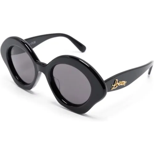 Schwarze Sonnenbrille für den täglichen Gebrauch,Stylische Sonnenbrille LW40125U,Braune Sonnenbrille mit Zubehör - Loewe - Modalova