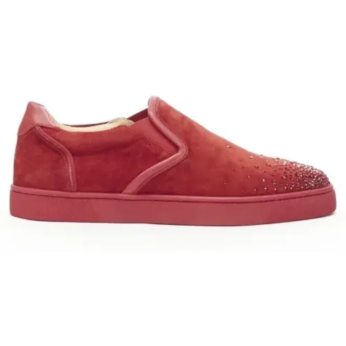 Pre-owned Suede sneakers , female, Sizes: 8 1/2 UK - Christian Louboutin Pre-owned - Modalova