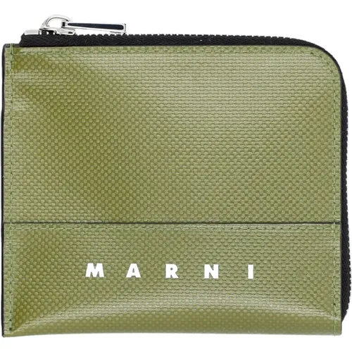 TriBeCa Zip Wallet , male, Sizes: ONE SIZE - Marni - Modalova