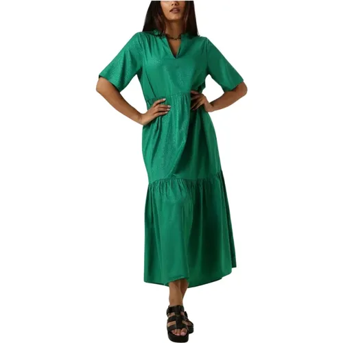 Grünes Linemw Langes Kleid , Damen, Größe: L - My Essential Wardrobe - Modalova