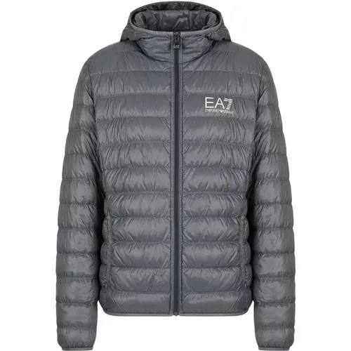 Packable Core Identity Hooded Coat , male, Sizes: L - Emporio Armani EA7 - Modalova