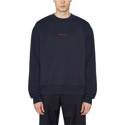 Cotton Logo Sweatshirt , male, Sizes: XL, M - Marni - Modalova