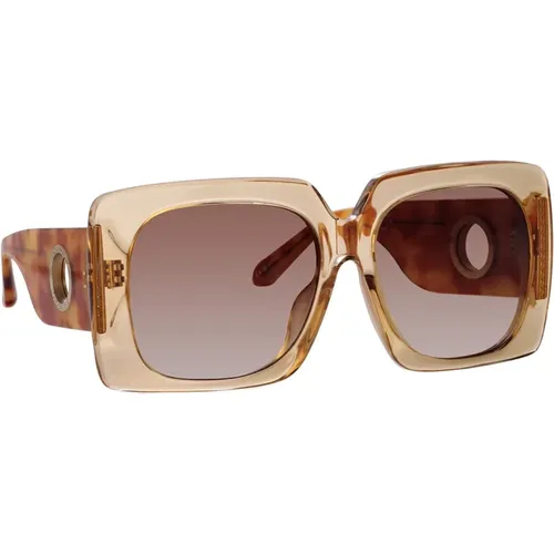 Rebel Style Oversized Sunglasses , female, Sizes: 61 MM - Linda Farrow - Modalova