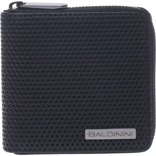 Wallet with zip in speckled leather , male, Sizes: ONE SIZE - Baldinini - Modalova