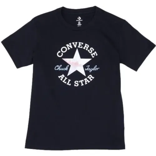 Schwarzes Logo Print T-shirt , Damen, Größe: L - Converse - Modalova