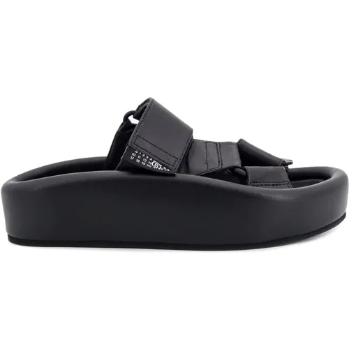 Leather Sandals with Velcro Closure , female, Sizes: 3 UK, 8 UK - MM6 Maison Margiela - Modalova