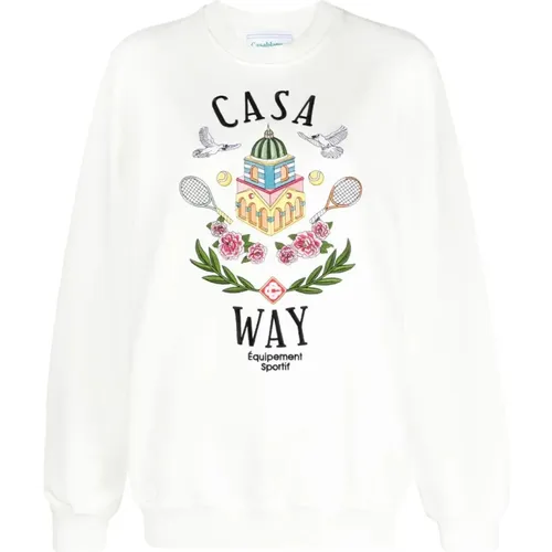 Embroidered Sweatshirt with Retro Motifs , female, Sizes: S, XL - Casablanca - Modalova