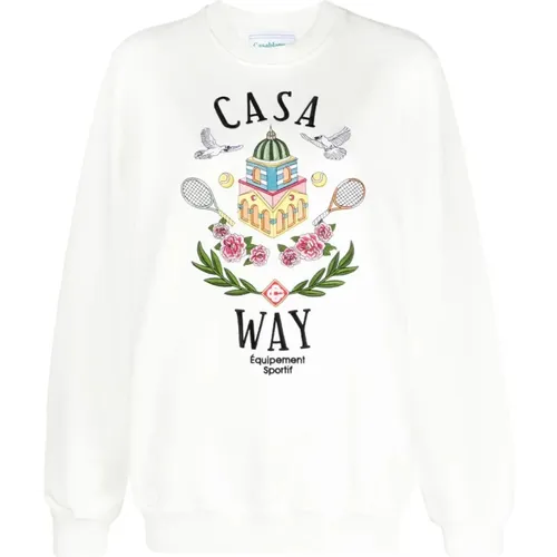 Embroidered Sweatshirt with Retro Motifs , female, Sizes: XL - Casablanca - Modalova