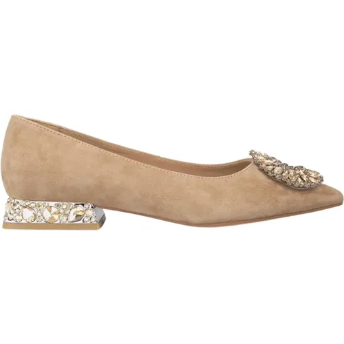 Glitzernde Ballerina-Flats mit Strass , Damen, Größe: 37 EU - Alma en Pena - Modalova