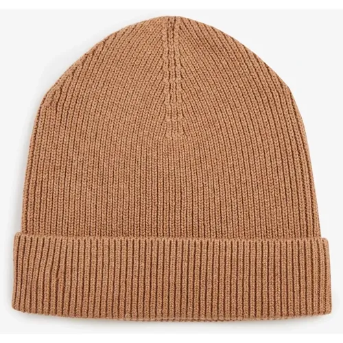 Brown Ribbed Wool Blend Beanie , male, Sizes: ONE SIZE - Eden Park - Modalova