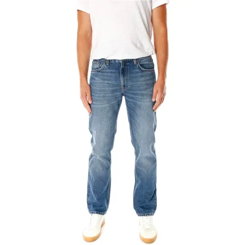 Gritty Jackson Straight Fit Midwaist Jeans , Herren, Größe: W32 L34 - Nudie Jeans - Modalova