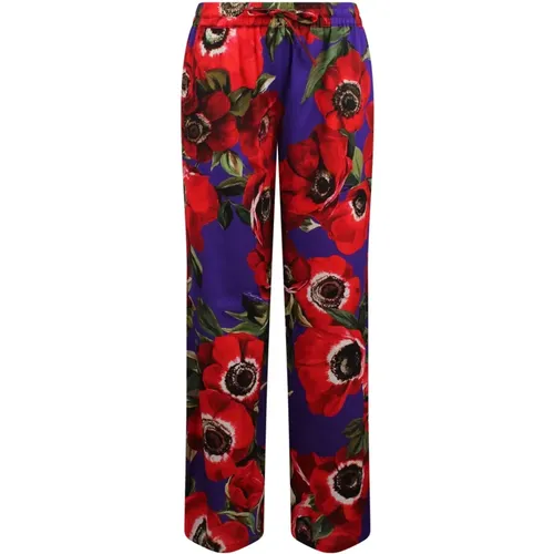 Floral print palazzo pants , female, Sizes: XS - Dolce & Gabbana - Modalova