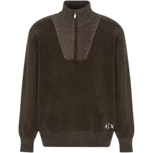 Olivgrüner Pullover , Herren, Größe: S - Armani Exchange - Modalova