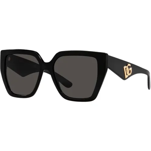 Elegante schwarze Cat-Eye Sonnenbrille , Damen, Größe: 55 MM - Dolce & Gabbana - Modalova
