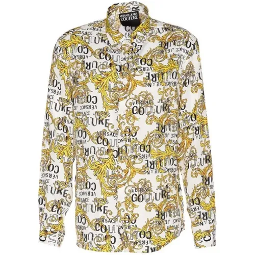 Logo Print Shirt Button Closure , male, Sizes: L, S, M, 2XL - Versace Jeans Couture - Modalova