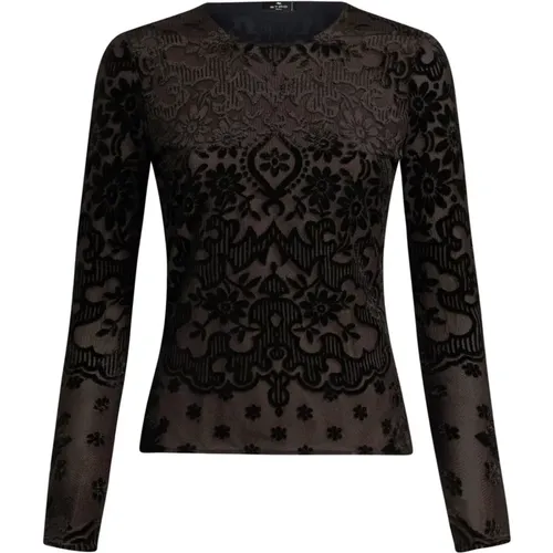 Velvet Jacquard Tulle Top , female, Sizes: M, S, L - ETRO - Modalova