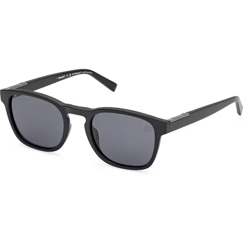 Polarisierte matte schwarze Sonnenbrille , Herren, Größe: 52 MM - Timberland - Modalova