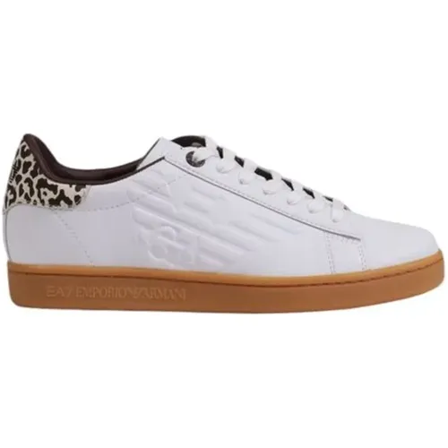 Beiger Leder Sneaker Herbst/Winter Kollektion - Emporio Armani EA7 - Modalova