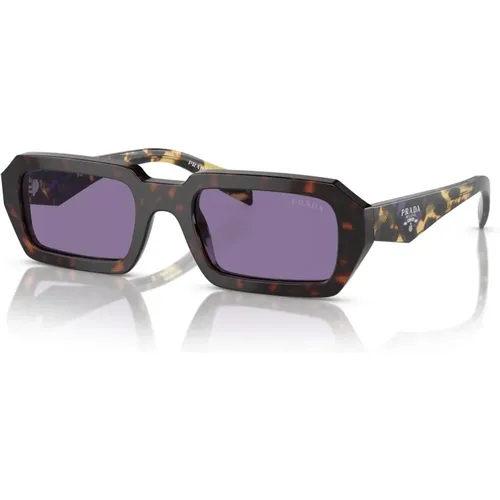 Havana/Violet Sunglasses , female, Sizes: 52 MM - Prada - Modalova