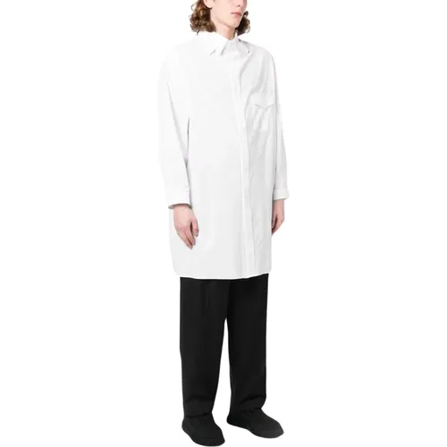 Weißes Button-Down Taschenhemd - Yohji Yamamoto - Modalova