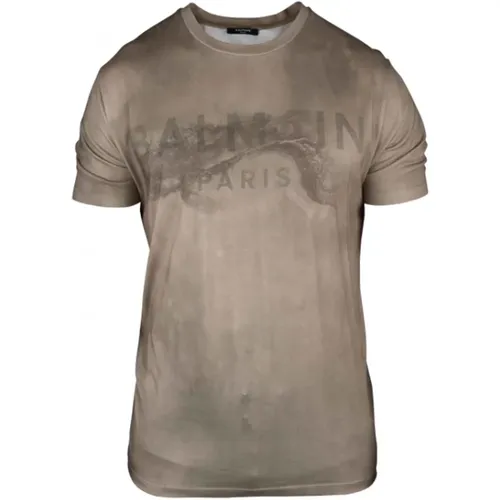 Wüsten-T-Shirt mit Aufdruck - Balmain - Modalova