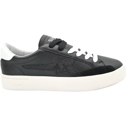 Stilvolle Katy Leder Sneakers in Schwarz , Damen, Größe: 39 EU - Sun68 - Modalova