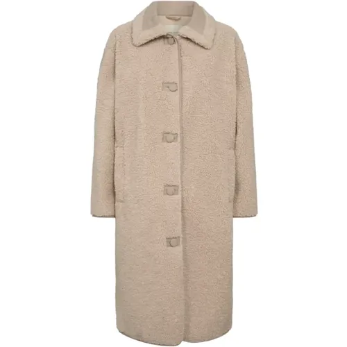 Soft Teddy Coat , female, Sizes: L - Freequent - Modalova
