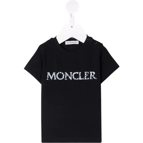Blaues Baby SS T-Shirt Moncler - Moncler - Modalova