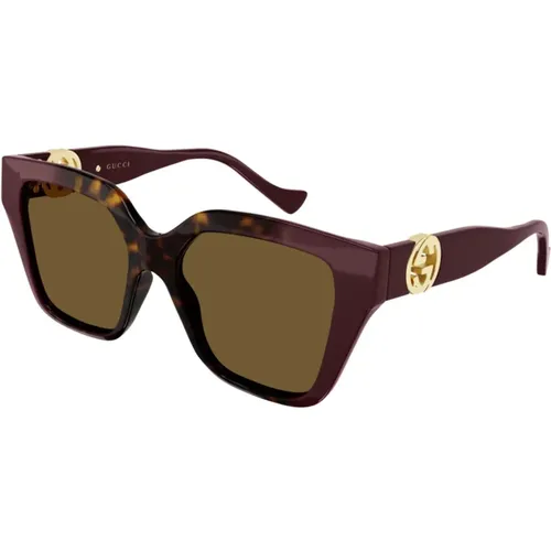 Havana Sunglasses , female, Sizes: 54 MM - Gucci - Modalova