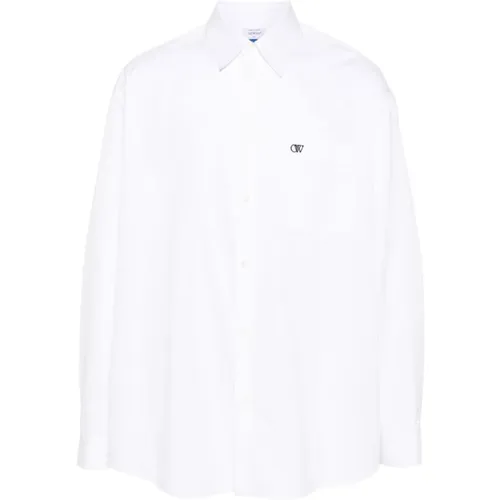 Off , Logo Poplin Sweater , Herren, Größe: XL - Off White - Modalova