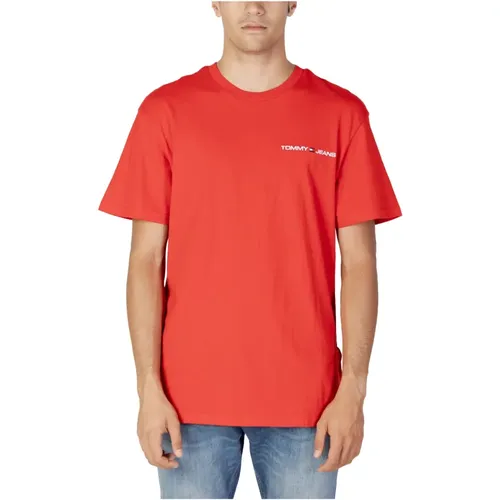 T-Shirts , Herren, Größe: L - Tommy Jeans - Modalova