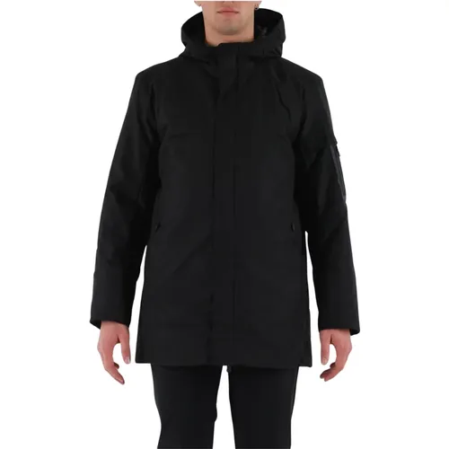 Water-repellent Parka with Hood and Pockets , male, Sizes: L, XL - Hugo Boss - Modalova